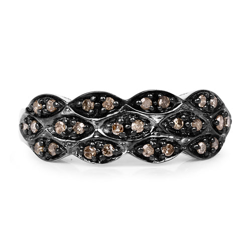 0.31 Carat Genuine Champagne Diamond .925 Sterling Silver Ring by Bids.com
