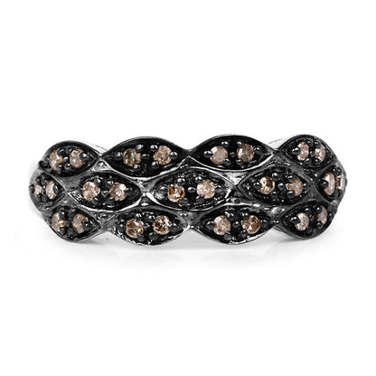 0.31 Carat Genuine Champagne Diamond .925 Sterling Silver Ring by Bids.com