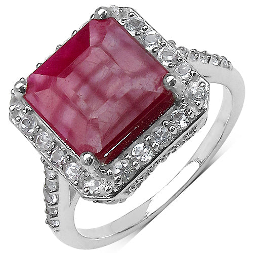 5.35 Carat Genuine Ruby .925 Sterling Silver Ring by Bids.com