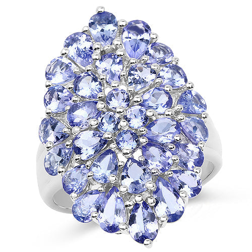 4.62 Carat Genuine Tanzanite .925 Sterling Silver Ring by Bids.com
