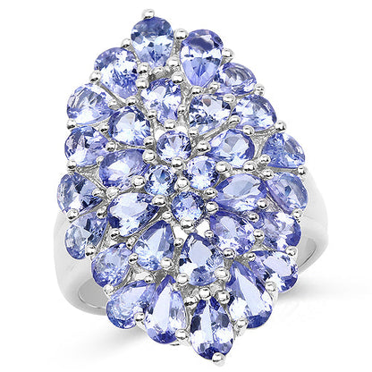 4.62 Carat Genuine Tanzanite .925 Sterling Silver Ring by Bids.com