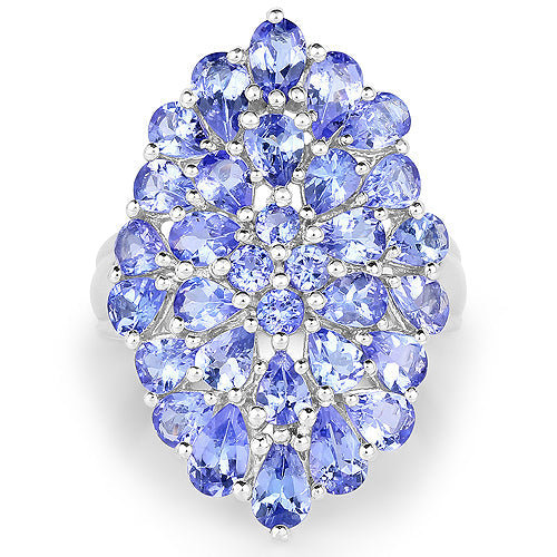 4.62 Carat Genuine Tanzanite .925 Sterling Silver Ring by Bids.com