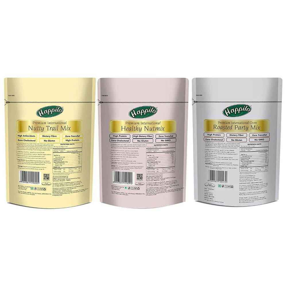 Happilo Premium Nuts &amp; Dry Fruit Combo (Trail Mix, Nut Mix &amp; Party Mix)