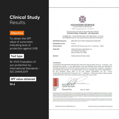 Minimalist Sunscreen SPF 50 PA++++ With Multi-Vitamin For Reducing Photoaging &amp; No White Cast