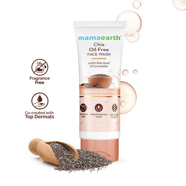 Mamaearth Chia Oil-Free Face Wash with Chia Seed &amp; Ceramides for Normal to Oily Skin