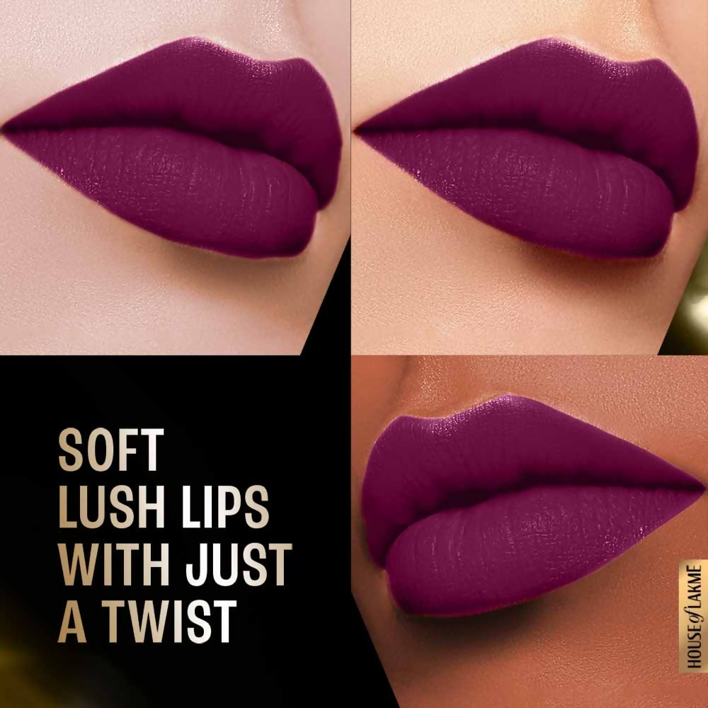 Lakme Forever Matte Lipstick, Made With French Rose Oil - Purple Diamond