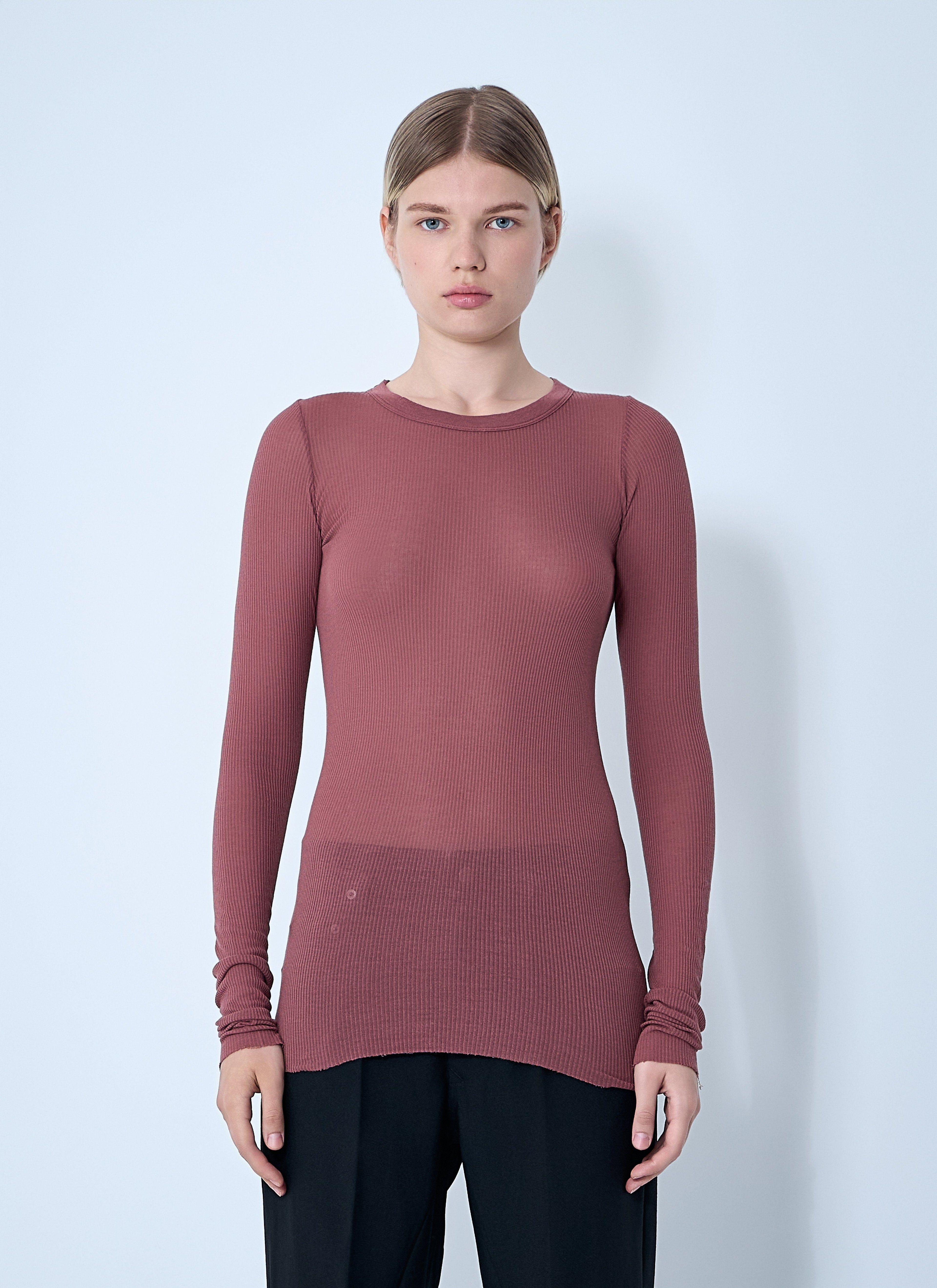 Rick Owens Women Ribbed Long Sleeve Top by Luosophy