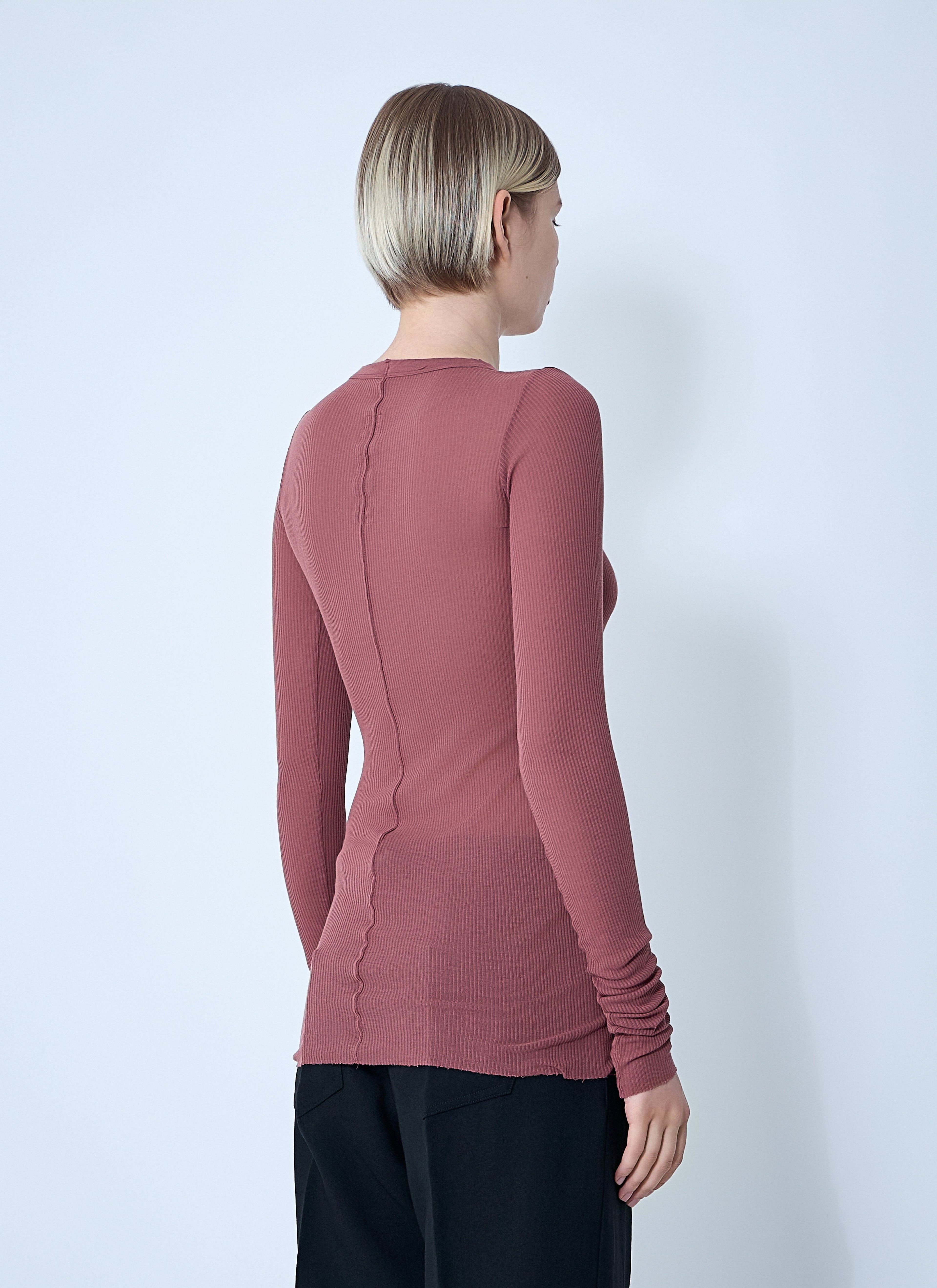 Rick Owens Women Ribbed Long Sleeve Top by Luosophy
