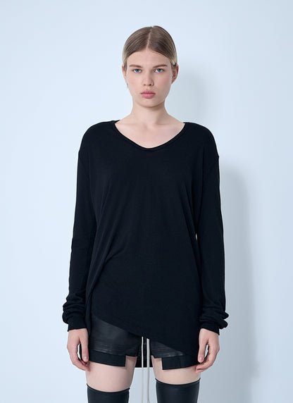Rick Owens Women Hiked Long Sleeve Top by Luosophy