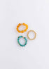 Natural Turquoise + 14k Gold Filled + Honey Amber || Ring Set Trio ||