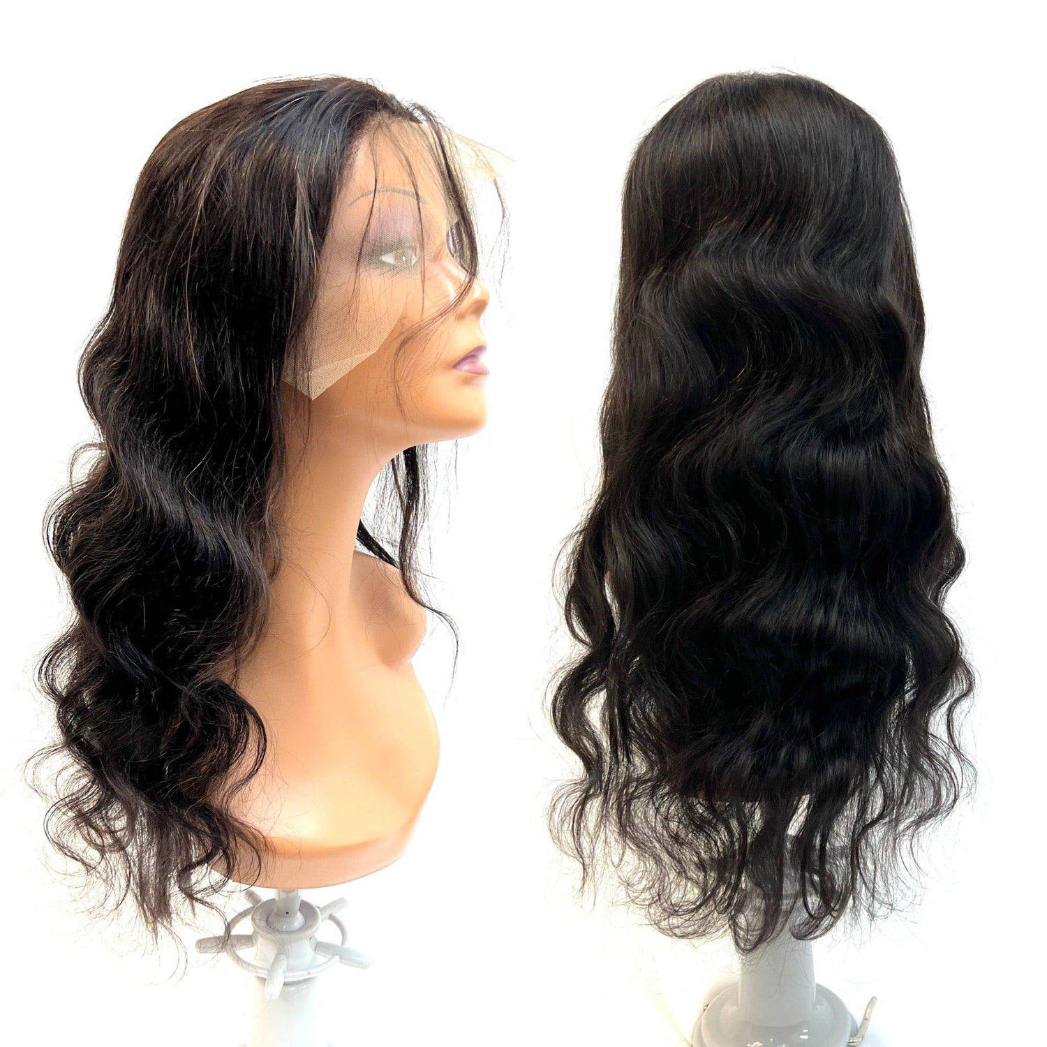 RIO Body Wave Human Hair Front Lace Wig, Natural Black