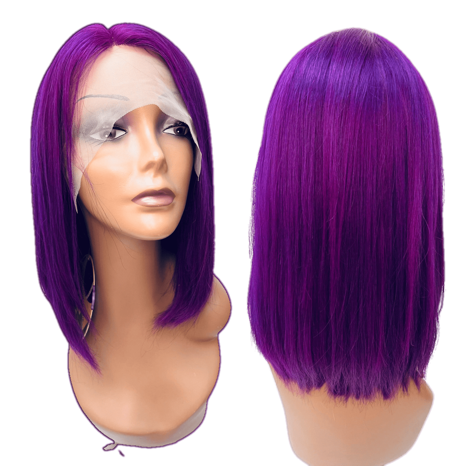 RIO Lace Front U-Part Human Hair Bob Wig, Straight