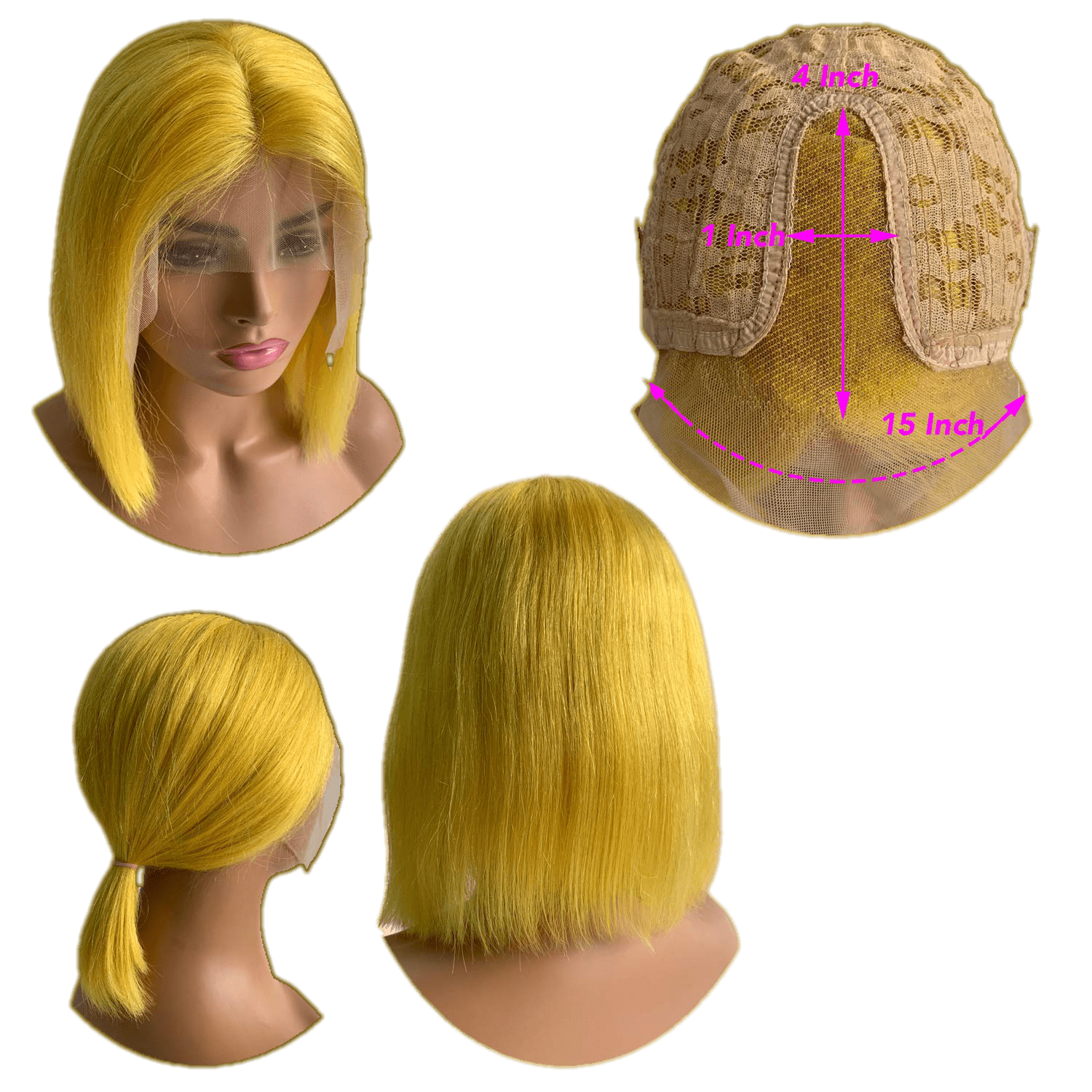RIO Lace Front U-Part Human Hair Bob Wig, Straight
