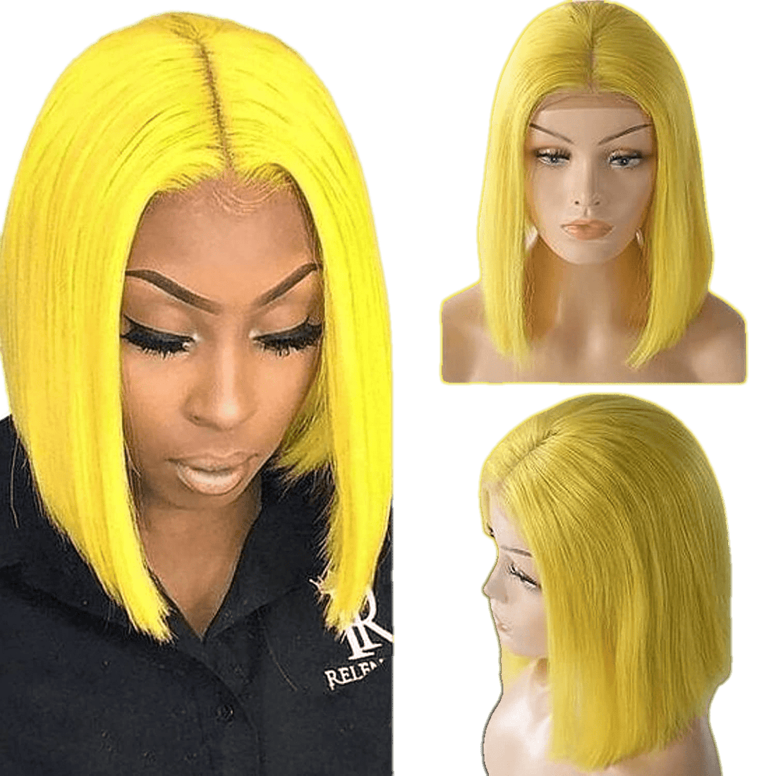 RIO Lace Front U-Part Human Hair Bob Wig, Straight