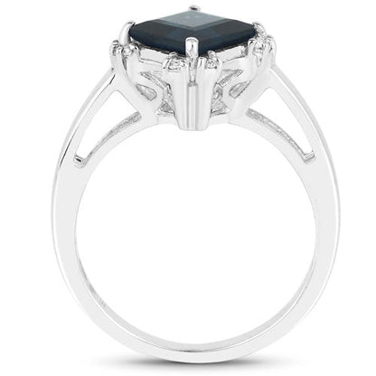 1.99 Carat Genuine London Blue Topaz &amp; White Topaz .925 Sterling Silver Ring by Bids.com