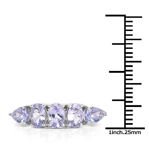 2.33 Carat Genuine Tanzanite .925 Sterling Silver Ring by Bids.com