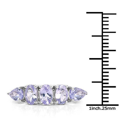 2.33 Carat Genuine Tanzanite .925 Sterling Silver Ring by Bids.com