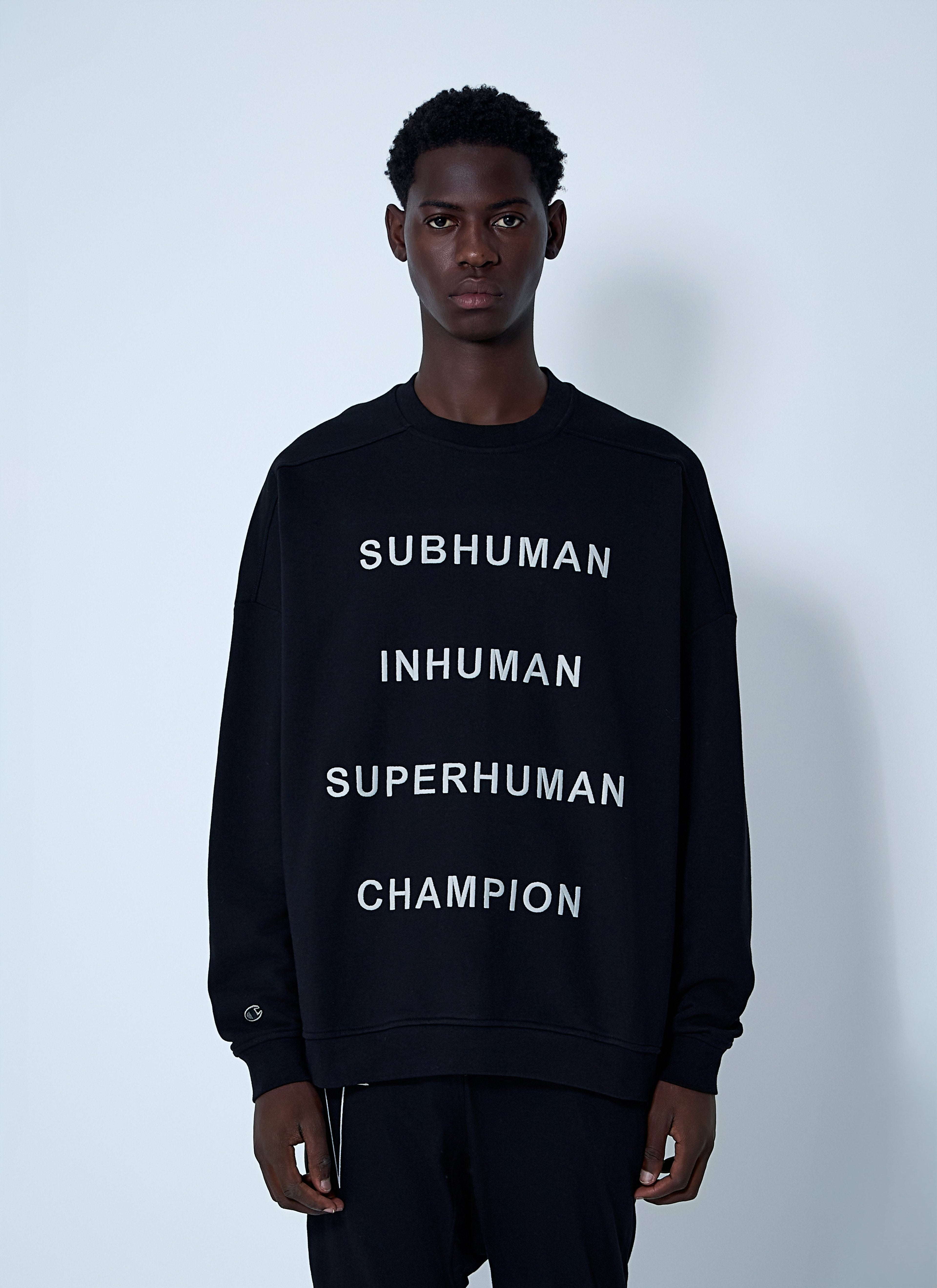 Rick Owens X Champion Men Text Print Sweatshirt by Luosophy