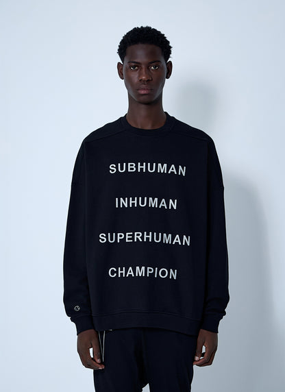 Rick Owens X Champion Men Text Print Sweatshirt by Luosophy