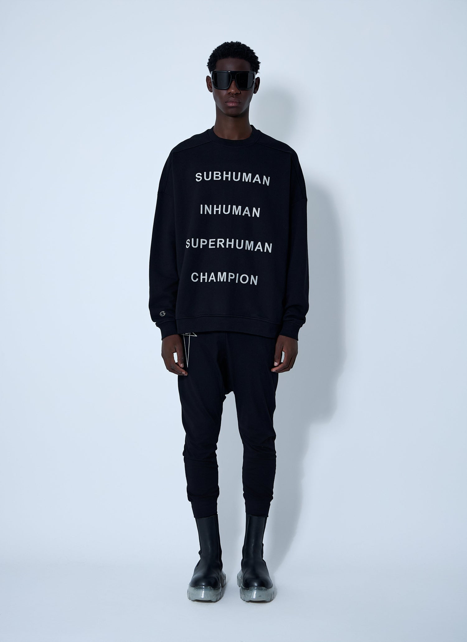 Rick Owens X Champion Men Text Print Sweatshirt by Luosophy