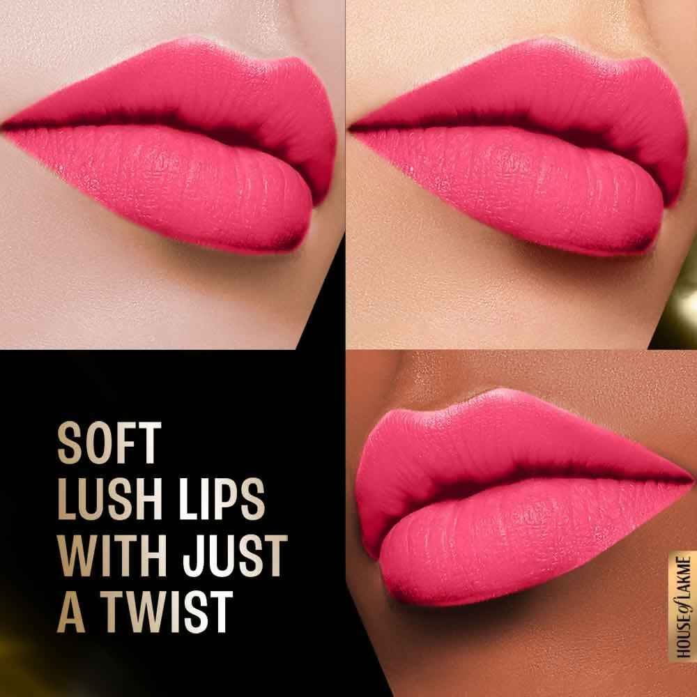 Lakme Forever Matte Lipstick, Made With French Rose Oil Extracts - Pink Prom