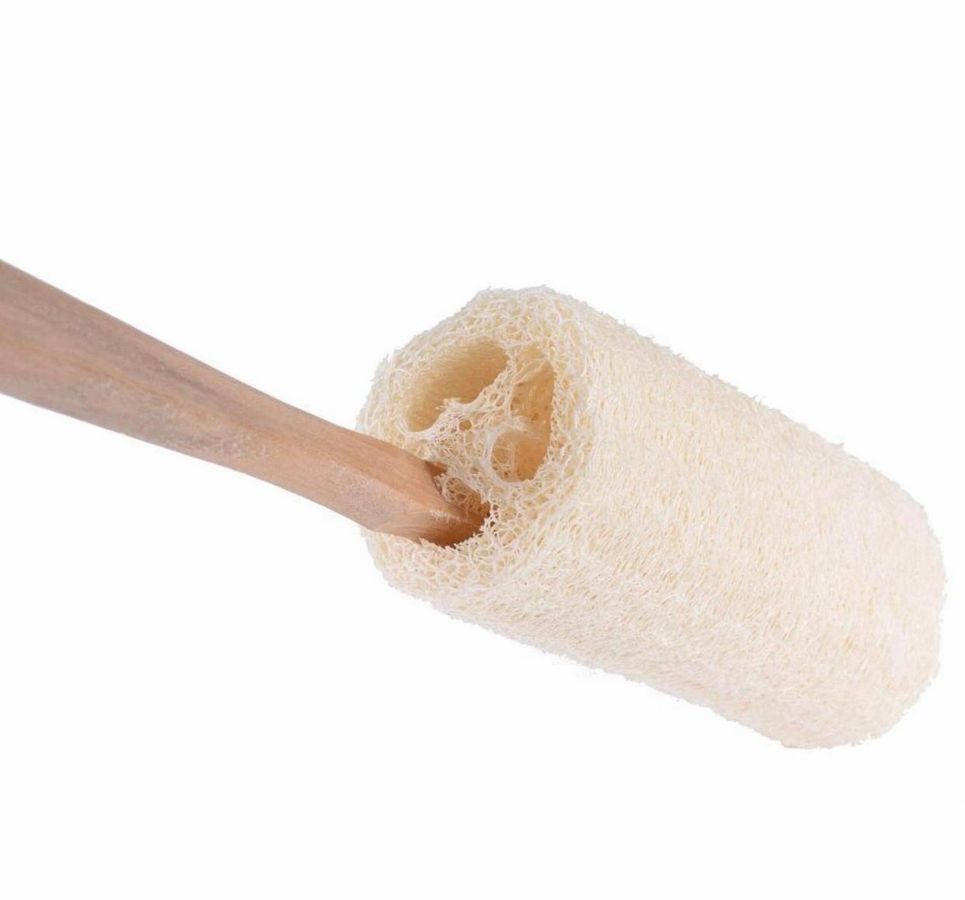 Natural Loofah Bath Brush w/Long Handle. by BeNat