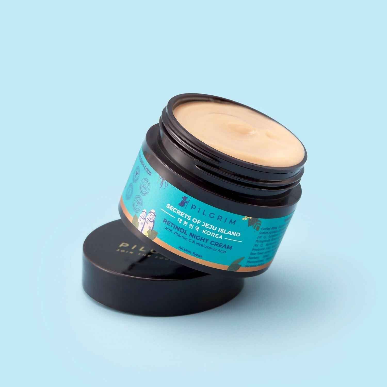 Pilgrim Korean Retinol Anti Aging Night Cream with Hyaluronic Acid &amp; Vitamin C For Young, Wrinkle-free &amp; Radiant Skin