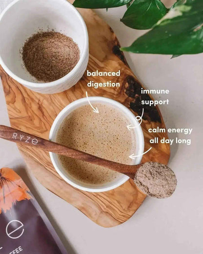 RYZE Mushroom Coffee Pack of 3 | 6 Adaptogenic Mushrooms | Organic | Instant Coffee | MCT Oil | Better Energy, Focus, Digestion, Immunity | Cordyceps, Lion’s Mane, Shiitake, Reishi, Turkey Tail, King Trumpet