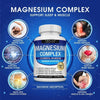 Magnesium Complex Supplement 8 Elemental 1000mg - Magnesium Glycinate, Citrate, Malate, Taurate, Chelated for Easy Absorption for Bones, Muscle, Recovery, Energy, Vegan Non-GMO 90 Capsules