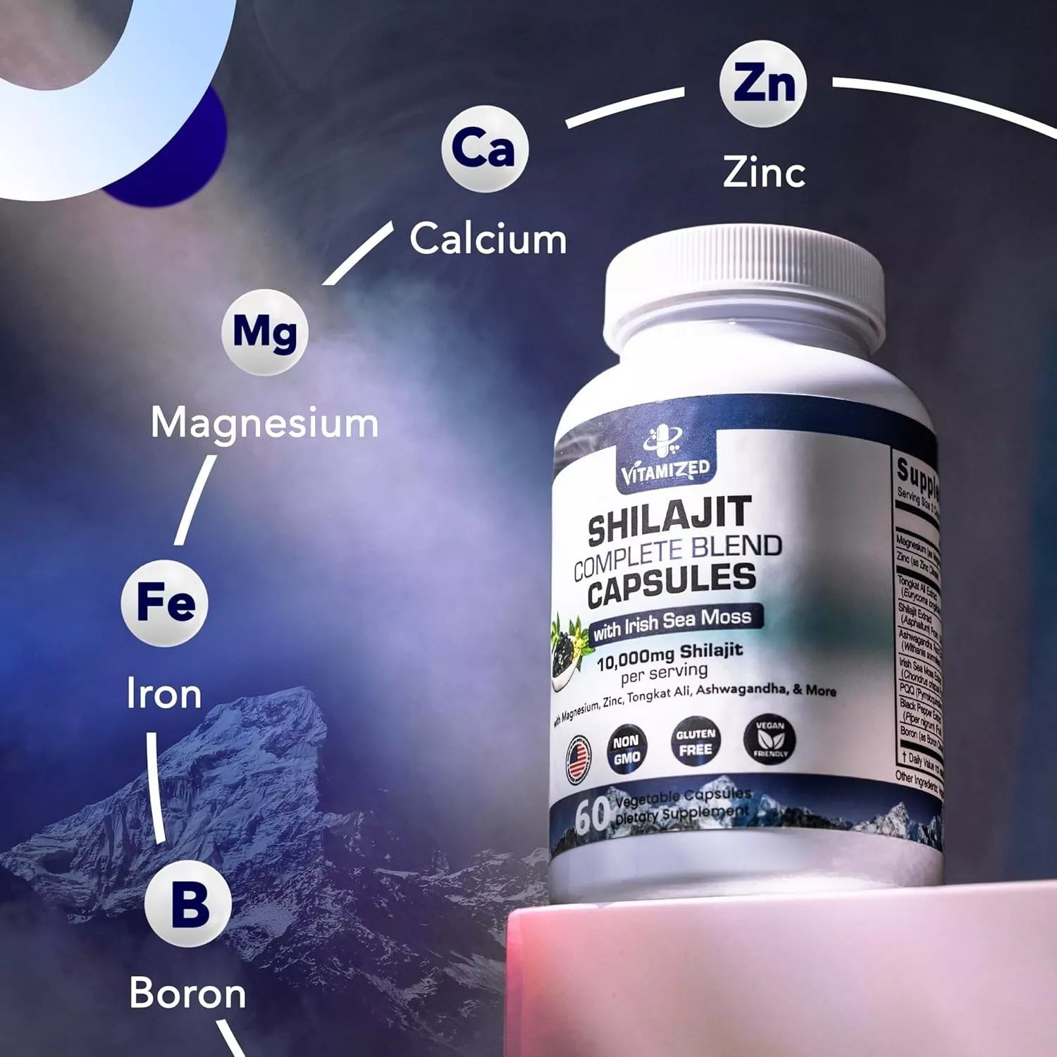 Shilajit Complete Blend - Energy and Endurance - Pure Shilajit Extract - 60 Capsules  DestGlow