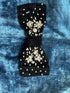 Namjosh Embroidered Velvet Black Bow with Pearl Accents  DestGlow