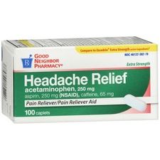 GNP Headache Relief XS Extra Strength Pain Reliever 100 Caplets by Pasteur Pharmacy
