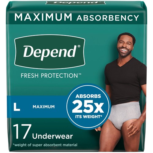 Depend Maximum Absorbency Underwear for Men Large (17 Count)  DestGlow