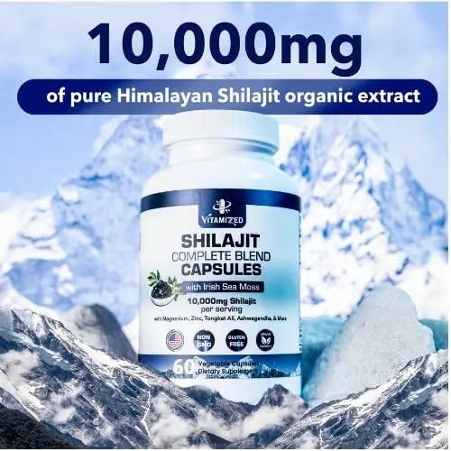 Shilajit Complete Blend - Energy and Endurance - Pure Shilajit Extract - 60 Capsules  DestGlow