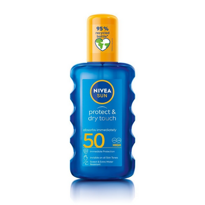 Nivea Sun Dry Touch SPF 50, Transparent Sunscreen Spray