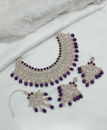 Joban Fashion Purple Stone Work Necklace Set