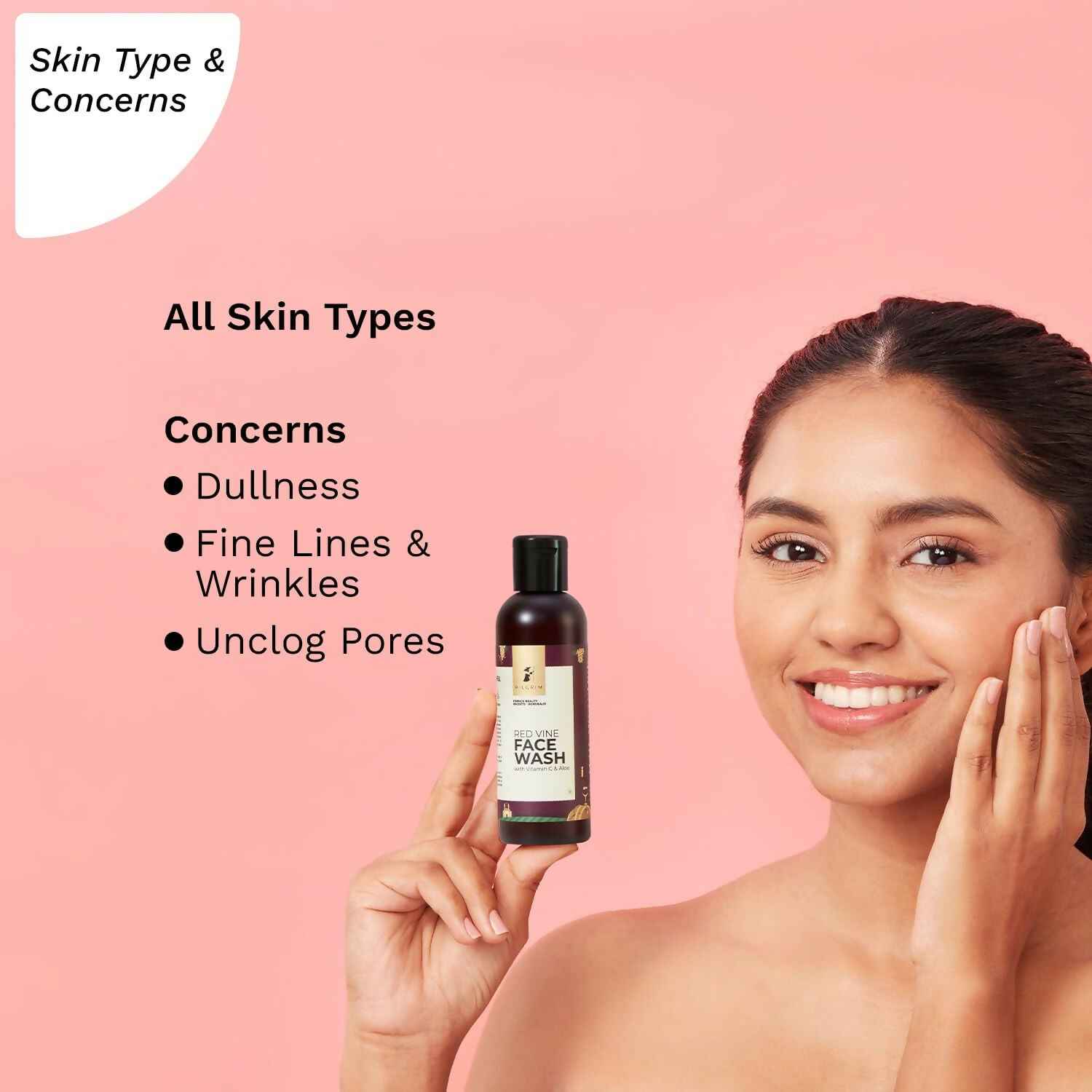 Pilgrim French Red Vine Face Wash with Vitamin C &amp; Aloe For Anti Ageing &amp; Dark Spots