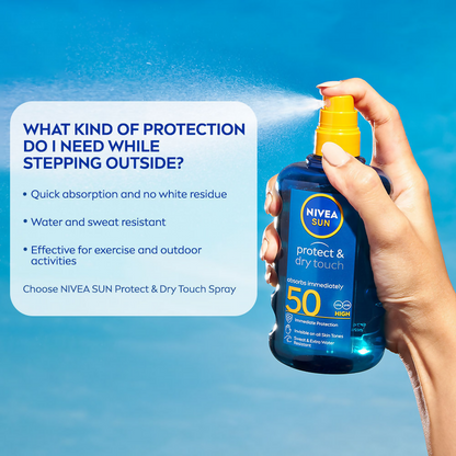 Nivea Sun Dry Touch SPF 50, Transparent Sunscreen Spray