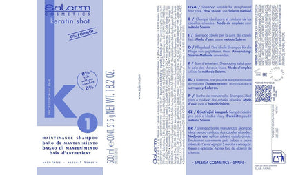 Salerm Keratin Shot Sulfate-Free Shampoo 18 oz