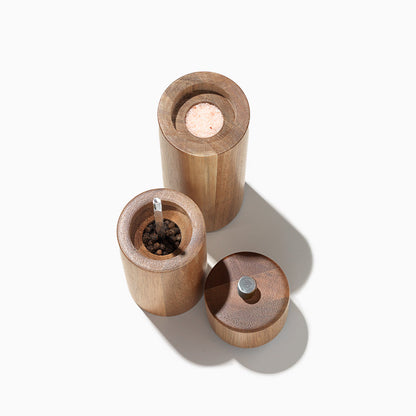 Wood Pepper Mill &amp; Salt Shaker Set