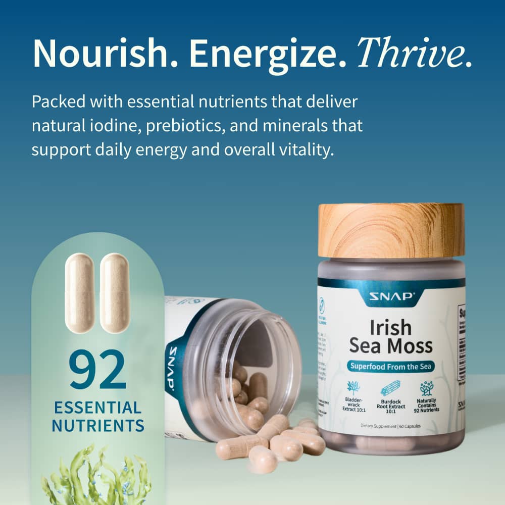 Irish Sea Moss w/ Iodine Energy Support - Buy 2, Get 1 FREE! by Snap Supplements