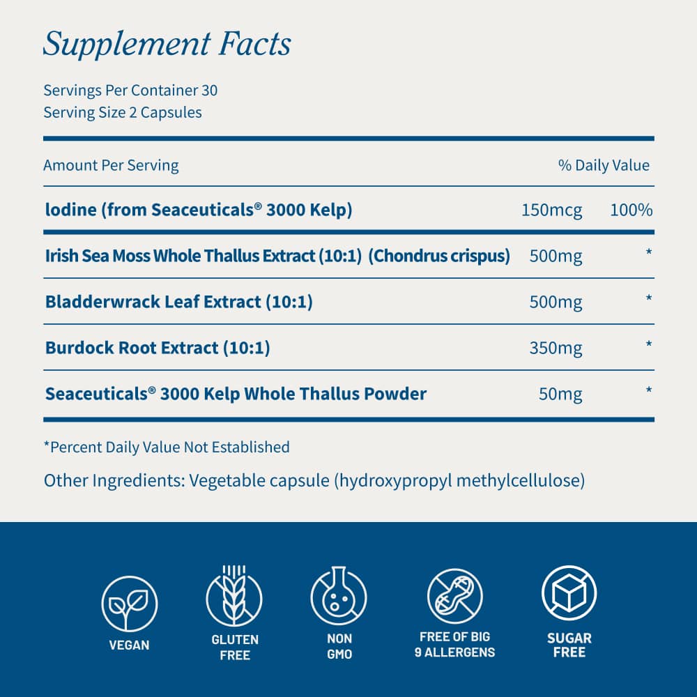 Irish Sea Moss w/ Iodine Energy Support - Buy 2, Get 1 FREE! by Snap Supplements