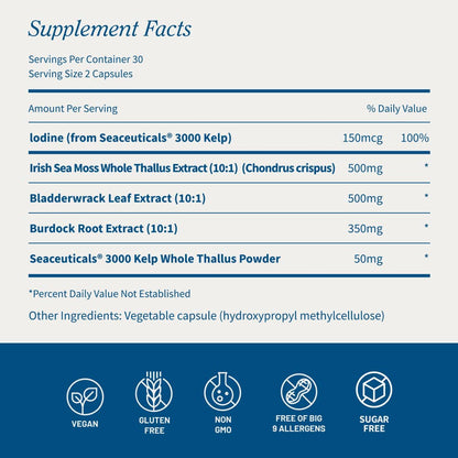 Irish Sea Moss w/ Iodine Energy Support - Buy 2, Get 1 FREE! by Snap Supplements