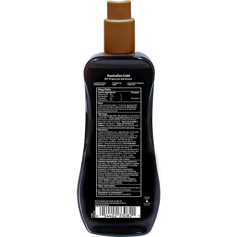 Australian Gold SPF 30 Spray Gel Bronzer 8 fl oz by Pasteur Pharmacy
