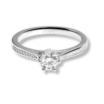 Secret Cathedral Hidden Halo Moissanite 0.7 TCW Women Engagement Ring - 925 Sterling Silver