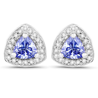 3.22 Carat Genuine Tanzanite &amp; White Topaz .925 Sterling Silver Ring  DestGlow