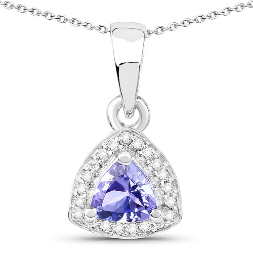 3.22 Carat Genuine Tanzanite &amp; White Topaz .925 Sterling Silver Ring  DestGlow
