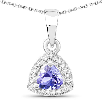 3.22 Carat Genuine Tanzanite &amp; White Topaz .925 Sterling Silver Ring  DestGlow