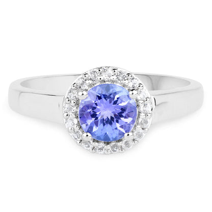 3.77 Carat Genuine Tanzanite and White Topaz .925 Sterling Silver 3 Piece Jewelry Set (Ring, Earrings, and Pendant w/ Chain) by Bids.com