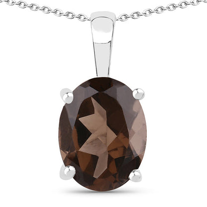 3.14 Carat Genuine Smoky Quartz .925 Sterling Silver Jewelry Set  DestGlow